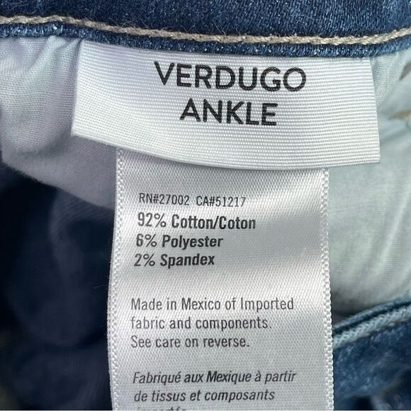 Paige Jeans Women's 30 Blue Skinny Mid-Rise Dark Denim Verdugo Ankle Distressed - Picture 7 of 15